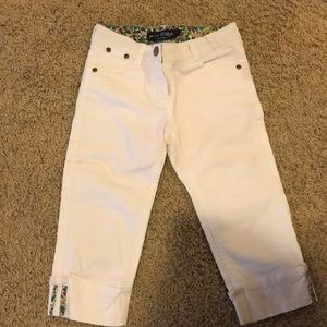 Girl Mini Boden white Capri pants size 7